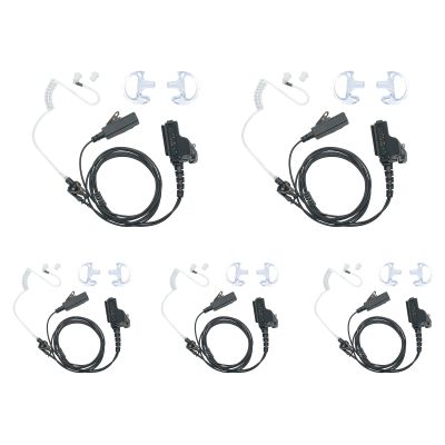 BVMAG Acoustic Tube Earpiece Headset with PTT Mic Compatible with Motorola XTS5000 XTS2500 XTS3000 XTS3500 XTS1500 HT1000 MT1500 MTS2000 5Pack