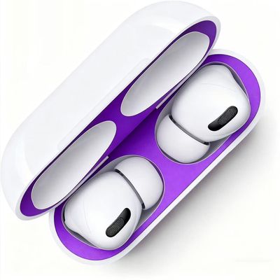 2Set Dust Guard Dust Guard Sticker Compatible with Apple AirPods Pro 32025 - Anti-Dust Film, Protects from Iron/Metal Dust,Ultra Slim Film, Cover Protect Charging Case (Purple+Purple)