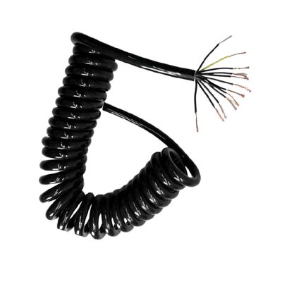 ACFFVBW Coiled Extension Cord, 9 Core High Power Spiral Telescopic Wire 15AWG Industrial Equipment Spring Elastic Cable Spiral Extension(Strecth 2 Meter)