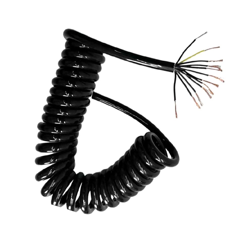 ACFFVBW Coiled Extension Cord, 9 Core High Power Spiral Telescopic Wire 15AWG Industrial Equipment Spring Elastic Cable Spiral Extension(Strecth 2 Meter)
