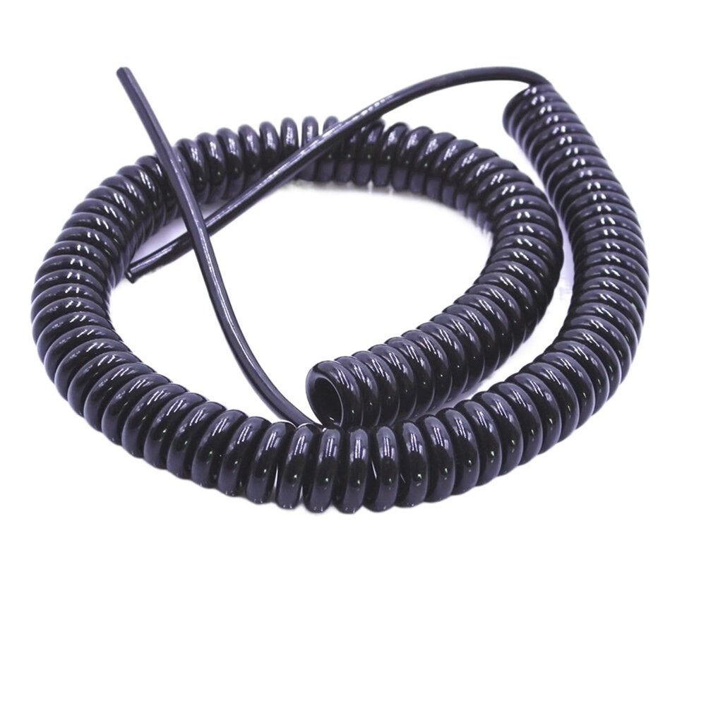 ACFFVBW Coiled Extension Cord, 2.5 Meters Black Telescopic Power Cord,Stretchable Wire, Core 12 Spring Spiral Cable Solar sheathed(5core,18AWG 0.75mm)