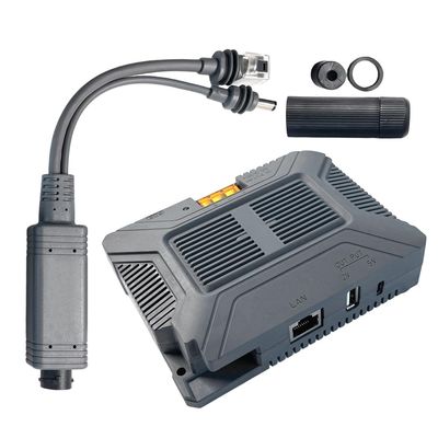 DISJEST Starlink Mini PoE Injector Kit, 150W 12V to 48V Step-Up Power Over Ethernet Adapter with Splitter, Replacement for Starlink Mini Dishy, Outdoor IP68 Waterproof for RV Marine Off-Grid Use