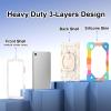 HUOLUNGJIN Hybrid Case Compatible with Lenovo Tab One 8.7 inch/K9 TB305FU (2025) with 360 Rotatable Ring, Kickstand & Detachable Shoulder Strap Heavy Duty Shockproof Cover for Kids (Colorful) view 2