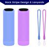 2-Pack Glowing Remote Cover, Silicone Protective Case with Lanyard, Glow Blue and Glow Purple, Compatible with Smart TV Remote Controller view 2