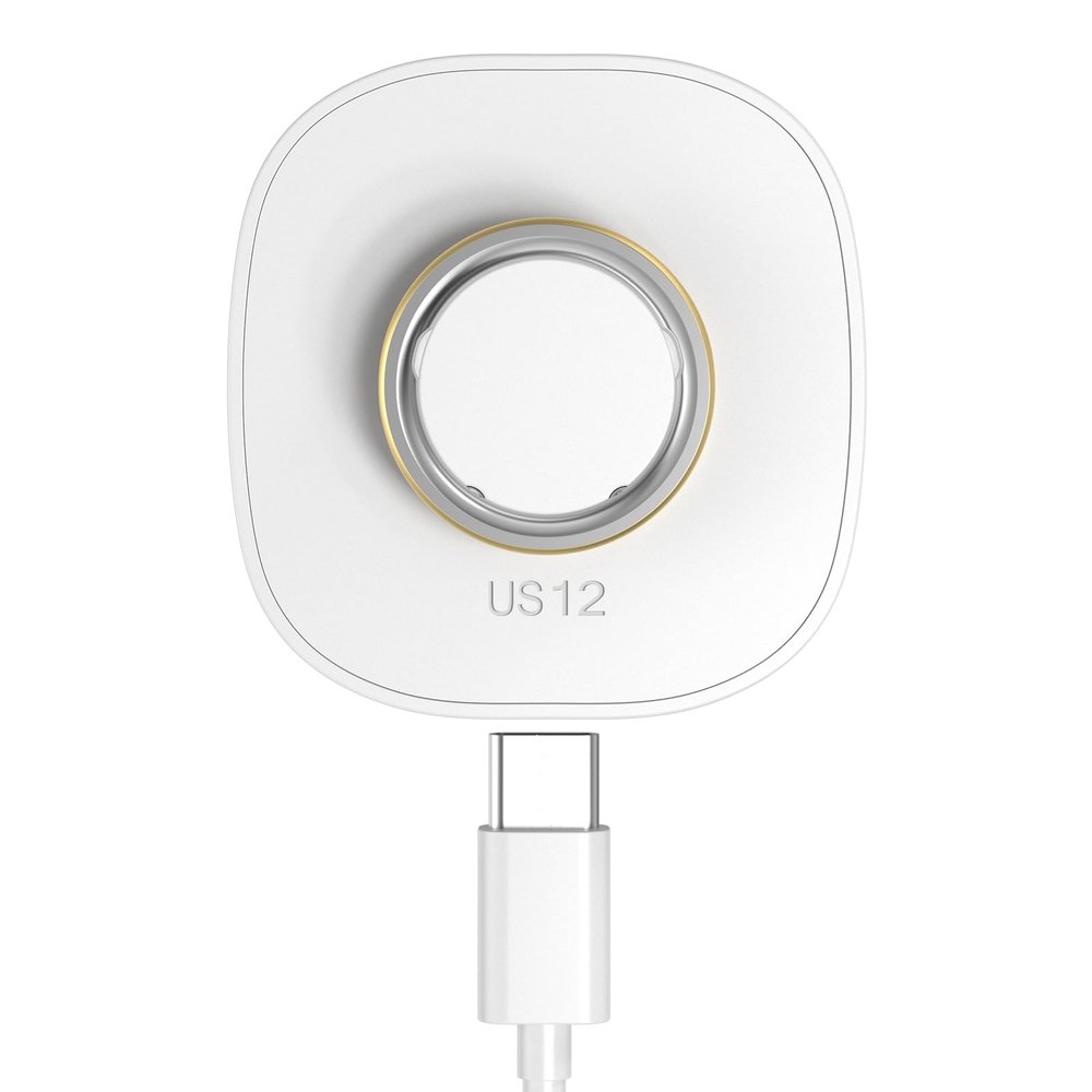 BOVIPO Compatible with Oura Ring Gen 4 Charger, Not for Oura Ring Gen 3, Fast Charging Dock with USB-C Cable for Smart Accessories (White, Size 12)
