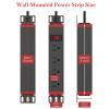 10 inch Rack Mount Power Strips PDU 4 Outlets with Surge Protection & Overload On Off Switch, 1U RackMount Power Strip with 6ft Cord for 10'' Mini Server Network Cabinets/Rack/Self, Black Red view 4