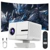 P50 Portable Smart Projector with WIFI and Bluetooth, Mini Video Projector with 400 ANSI, 1080P, Android 11 Wireless Projector for Bedroom, Home Theater, Outdoor, Office, 30 Adjustable Angle (White) view 1