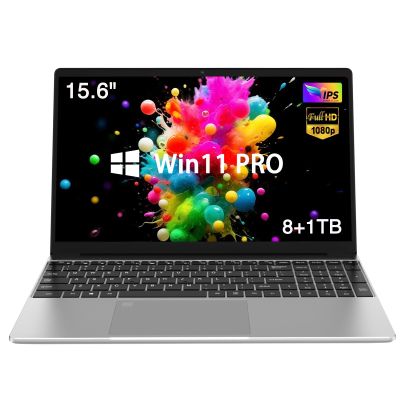 Kayoote 15.6 inch Win 11 Pro Laptop Computer for Students & Business, Celeron N5095 8+1TB Laptops with Fingerprint Recognition, FHD Display, IPS, Wi-Fi 6, BT5.0