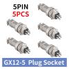 BHUPWZE 5PCS GX12 4pin Female Plug Socket 12mm Connector 2pin3Pin5Pin6Pin7 Quick Connectors(5pin 5pcs) view 2