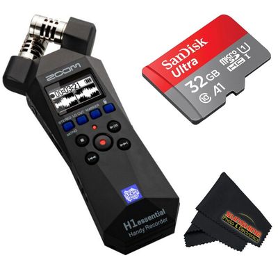 Zoom H1essential 2-Track 32-Bit Float Portable Audio Recorder with Sunshine Photo Accessories Bundles... (H1essential - Essential Bundle)