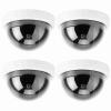 NOENNULL Fake Security Camera 360 Degree Rotation Dome Camera 4pcs Dummy Security Camera with Flashing Led Light, Shape for Supermarkets, Hotels, Parks, for Parking Lots (White) view 3