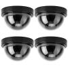 NOENNULL Fake Security Camera 360 Degree Rotation Dome Camera 4pcs Dummy Security Camera with Flashing Led Light, Shape for Supermarkets, Hotels, Parks, for Parking Lots (Black) view 3