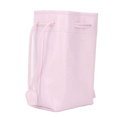 Pomya PU Leather Drawstring Pouch Bag, Instant Camera PU Leather Drawstring Bag Good Protection Portable Prevent Damage Space Saving for Storage (Pink)