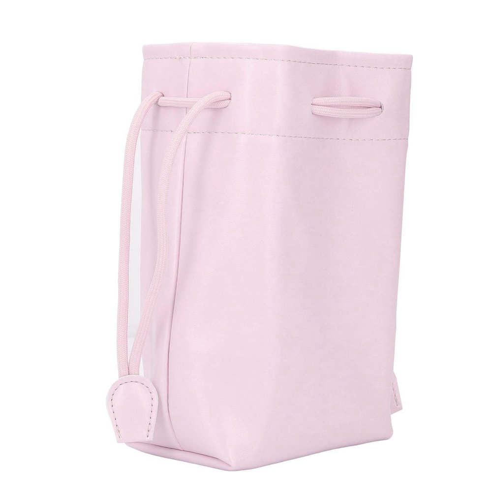 Pomya PU Leather Drawstring Pouch Bag, Instant Camera PU Leather Drawstring Bag Good Protection Portable Prevent Damage Space Saving for Storage (Pink)