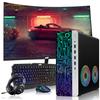 HP Gaming PC Desktop Computer  AMD Pro A10-9700,RX 550 Graphics,8GB RAM,256GB SSD,27 Inch Curved Monitor,RGB Keyboard with AI Copilot,Mouse,2X ARGB Fan WiFi,RGB Headphone,Windows 11(Renewed) view 1