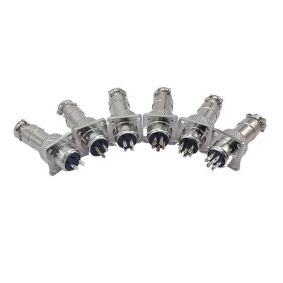 BHUPWZE 5PCS GX12 Connector Square Flange 2pin3pin4pin5pin6pin7pin Diam 12mm Push-Pull Circular Quick(Sky Blue)