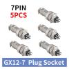 BHUPWZE 5PCS GX12 Connector Square Flange 2pin3pin4pin5pin6pin7pin Diam 12mm Push-Pull Circular Quick(Sky Blue) view 2