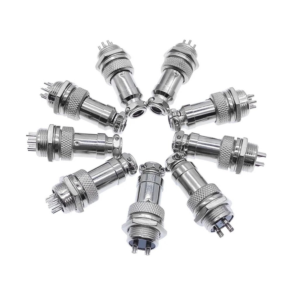 BHUPWZE GX16*10PCS Cable Connector 5/8" 2Pin3pin4pin 5pin6pin7pin8pin9pin10pin Male Plug Female Socket Connectors(10PIN socket10PCS)