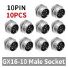 BHUPWZE GX16*10PCS Cable Connector 5/8" 2Pin3pin4pin 5pin6pin7pin8pin9pin10pin Male Plug Female Socket Connectors(10PIN socket10PCS) view 2