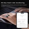 CNBRO Finger Watch Smart Rings for Men Women Stretchy Elastic Band Heart Rate Monitor Sleep Tracker Pedometer Step Counter Calories Waterproof Dressy Creative Unique Fitness Ring Clock view 3