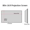 72-92 inch Projector Screen Fixed Frame, 16:9 Format 4K Ultra HD Wall Mount Projection Screen for Indoor Movie Video Home Theater(80in) view 4