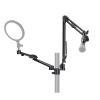TARION Modular Desktop Arm Set - 18"/45 cm Adjustable Stand with Spigot Mount for COB Lights + 29.4"/75 cm (Max) Mic Boom Stand for Microphone Compatible with 35 mm Rods - Titanrig Arm Y view 1