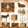10 Pcs Christmas Nativity Scene Decorations Nativity Stable Manger Scene Backdrop 8 x 6 ft Birth of Jesus Banner Hay Bales Box Manger Animal Cardboard for Holy Family Farm Christian Pageant Photo Prop view 2