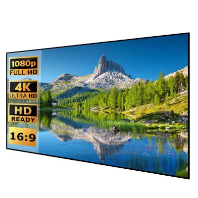 72/84 inch Projection Screen with Fixed Aluminum Frame, 16:9 8K 4K Ultra HD 3D Wall Mount Projection Screen for Indoor Movie Video Home Theater Cinema Office(84in)