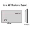 72/84 inch Projection Screen with Fixed Aluminum Frame, 16:9 8K 4K Ultra HD 3D Wall Mount Projection Screen for Indoor Movie Video Home Theater Cinema Office(84in) view 4