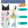 100PCS Disney Cartoon Princess Stickers for Water Bottles Laptop Luggage, Cute Stickers for Adults Teens Waterproof Vinyl Decals (H) view 3