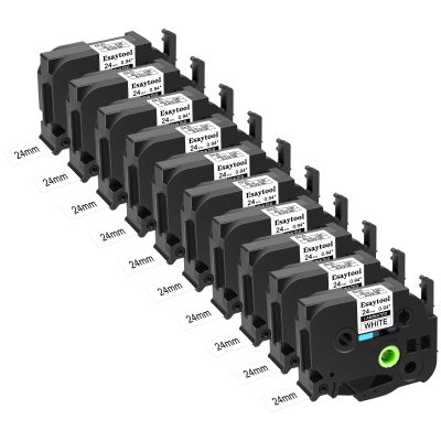 10 Pack Esaytool Compatible with P-Touch TZe-251 TZe251 TZ-251 Black on White 24mm 0.94 1'' Laminated Tape Replacement for Ptouch PT-D600 PT-E500 PT-H500 PT-P710BT PT-1400 PT-9200DX Label Maker