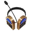 Anime Role Luka Cosplay Headwear 3D Printed Decorative Headphones with Microphone Gold and Blue Nonfunctional Headgear view 1