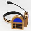 Anime Role Luka Cosplay Headwear 3D Printed Decorative Headphones with Microphone Gold and Blue Nonfunctional Headgear view 2