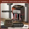 3-Tier Mid-Century Modern Record Player Stand Wood & Acrylic Turntable Storage Table with 4 Vinyl Cubes for Living Room Space Saver(Brown) view 3