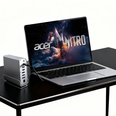 Docking Station for Acer Nitro 17 16 14 5, V 14 AI, V 15 AI, V 16 AI, V 17 AI Gaming Laptop,15-in-1 USB C with 360  Rotating Base, 2 * 4K HDMI and 1*DP, 10Gbps USB Port Transfer, RJ45, Audio, SD/TF