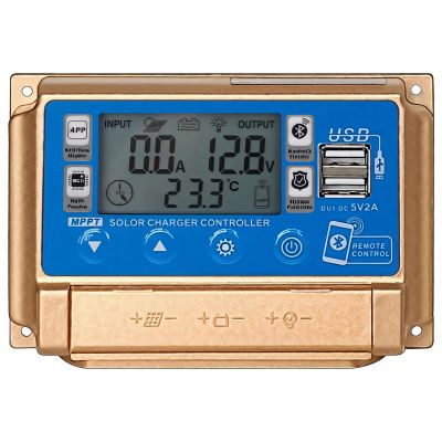 60A Solar Charge Controller With Lcd, Dual Usb Ports, Smart Control, Auto Voltage Detection, For Rv, Marine, Home Solar Systems