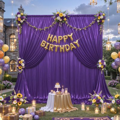 10x10ft Purple Backdrop Curtains Wedding Party Glitter Sequin Curtain Backdrop Fabric Shimmer Drapes Backdrop Bridal Baby Shower Birthday Christmas Photoshoot Background Photography 5x10FT2 Panels