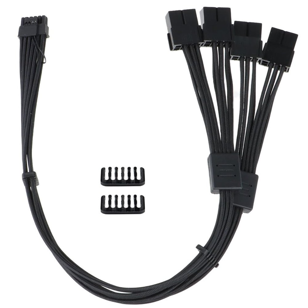 Sleeved 16Pin (12+4) Male To Pcie 5.0 3X8(6+2) Pin Female Power Cable, For Rtx 3090Ti, Rtx 4080, 4090