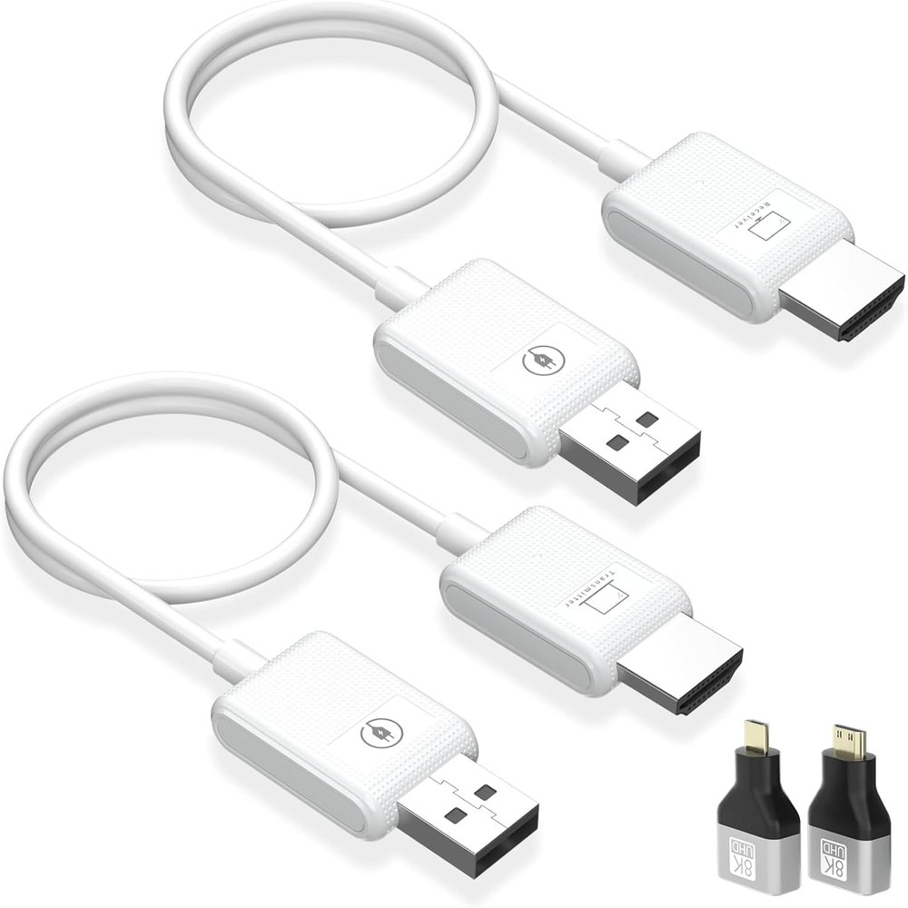 Wireless HDMI Transmitter and Receiver 400FT/120M Long Range, 4 Adjustable Channels 4K Decode 1080P@60Hz Ultra HD Video Output