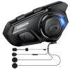 JESIMAIK Motorcycle Helmet Bluetooth Headset, 10 Way 2KM Helmet Communication System, Multitasking Audio Motorcycle Intercom, 2 Mics&40mm Speaker (1 Pack) view 1