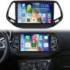[2+64G] NHOPPEW Car Radio for Jeep Compass 2017-2020 with Wireless Carplay and Android Auto - 10.1 Inch Touch Screen Android Car Stereo - DSP/GPS/WiFi/SWC/Bluetooth + AHD Backup Camera view 1