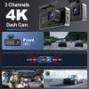 4K 3 Channel Dash Cam with 64GB Card, 4K+1080P+1440P Dash Cam Front and Rear Inside, Dash Camera for Cars with Motion Detection, 24H Parking Mode, Super Night Vision, Loop Recording view 2