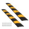 2 Pack Rubber Speed Bump, 6Ft/72 Heavy Duty 22000 Lbs Load Capacity Traffic Rubber Speed Humps, 2 Channel Cable Protector Ramp for Asphalt Concrete Gravel Driveway Road view 1