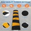 2 Pack Rubber Speed Bump, 6Ft/72 Heavy Duty 22000 Lbs Load Capacity Traffic Rubber Speed Humps, 2 Channel Cable Protector Ramp for Asphalt Concrete Gravel Driveway Road view 4