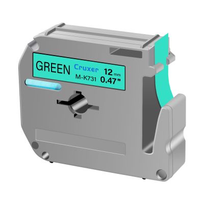 Cruxer 60 Pack Replacement for P Touch M Tape M-K731 MK731 M731 M-K731s Black on Green 12mm 0.47 1/2 for Ptouch PT-M95 PT-80 PT-90 PT-70 PT-65 PT-85 PT-45 PT-70BM Label Maker Refills