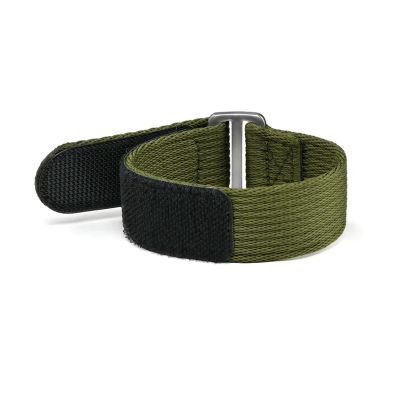 20mm 22mm Nylon Strap Hook And Loop Fastener Watch Band Men Wrist Bracelet(Army green,22MM_L 290MM)