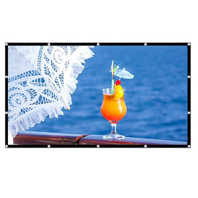 4K 16:9 HD Projection Screen Portable for Home Garden Office and Outdoor Projection, 120/150/250inch Non Crease White Projector Movie Screen(250inch (16:9))