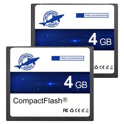 Dogfish Compact Flash Memory Card 4GB 2PACK 133X FAT32 CF Cards for Vintage Digital Camera