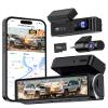 4K Dash Cam Front Rear, Dual Dash Camera for Cars Built in 5GHz/2.4GHz WiFi GPS Dashcam with G-Sensor 24H Parking Monitor Loop Recording WDR Night Vision 170 View Angle APP Control Free 64GB SD Card view 1
