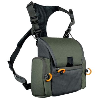 Binocular Harness Breathable Adjustable Hunting Chest Pack with Multi-Pocket Waterproof Hunting Pack for Men and Women, Army Green Chest for Rig Bino Harness